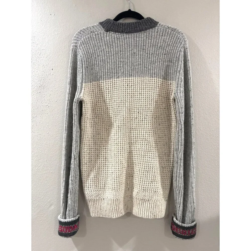 Scotch & Soda men's colorblock knitted Wool sweater in a gray colorway size S
